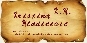 Kristina Mladićević vizit kartica